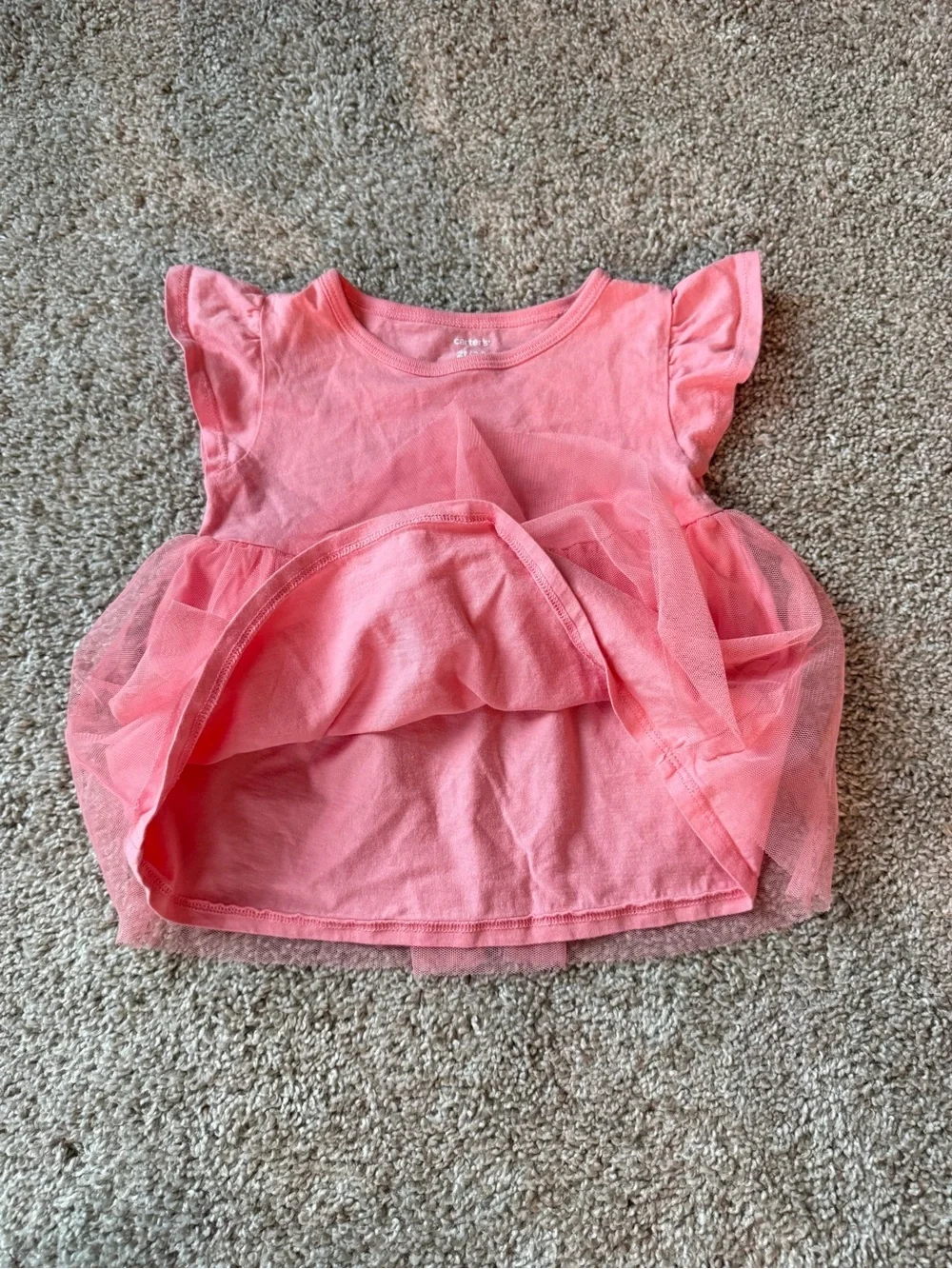 Carter’s Toddler Girl Outfit Bundle Size 2T Pink Tulle Top Tuttu Denim Shorts